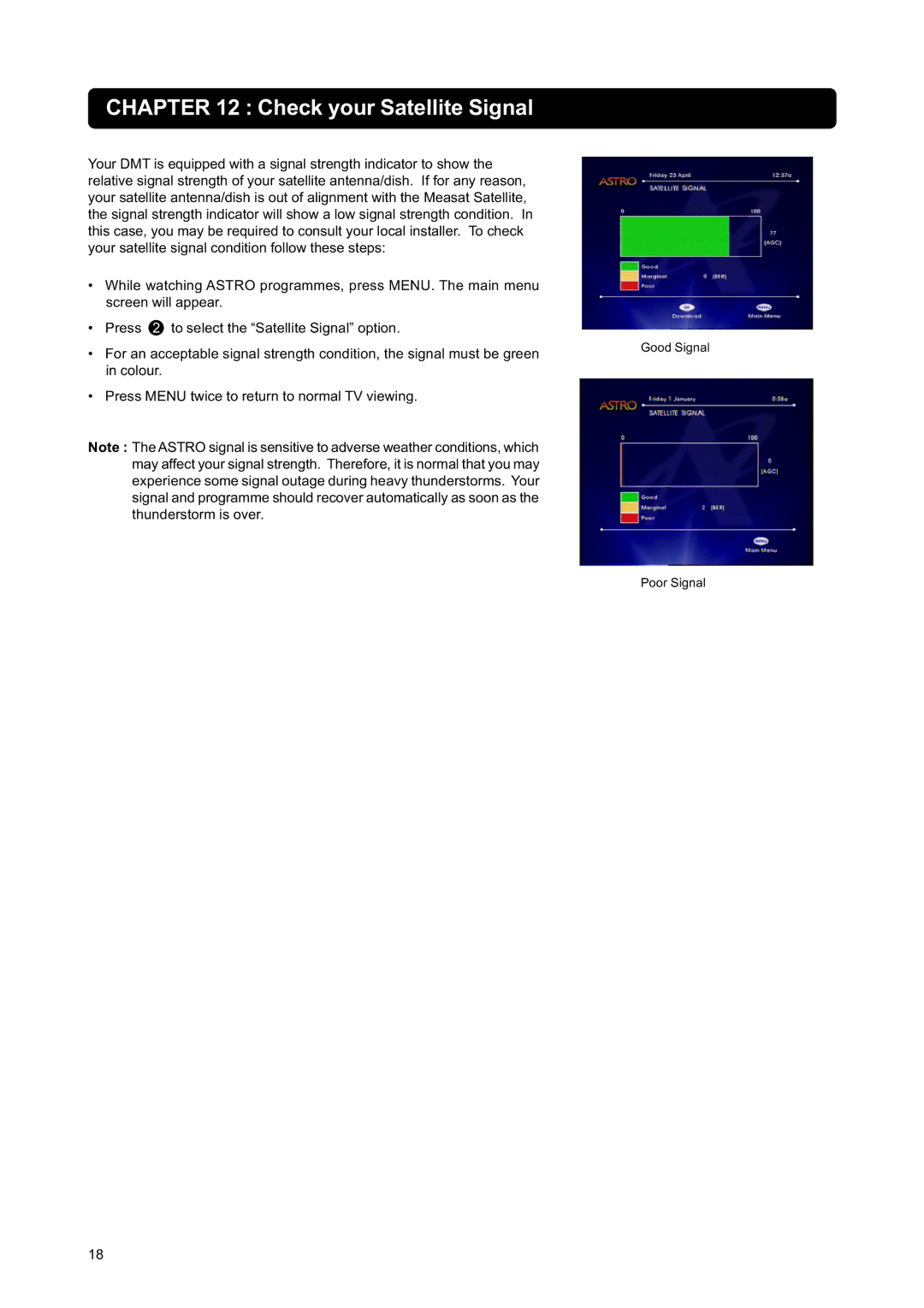 Nokia DIGITAL MULTIMEDIA TERMINAL owner manual Check your Satellite Signal 