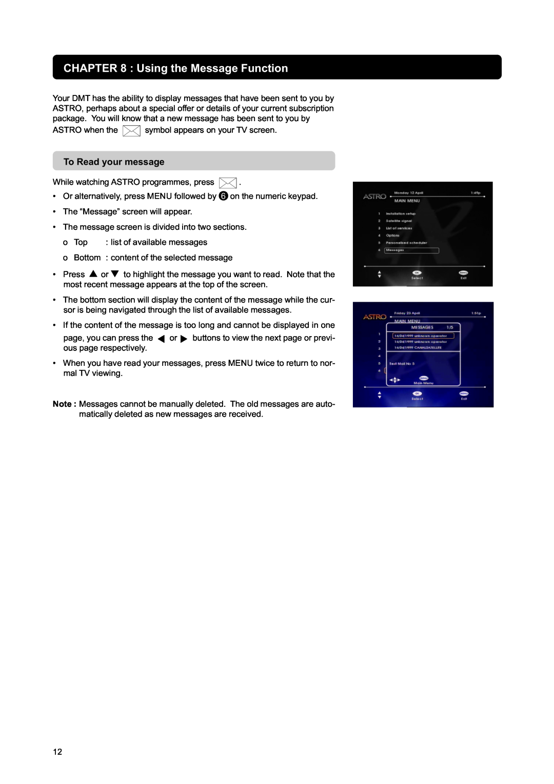 Nokia DIGITAL MULTIMEDIA TERMINAL owner manual Using the Message Function, To Read your message 