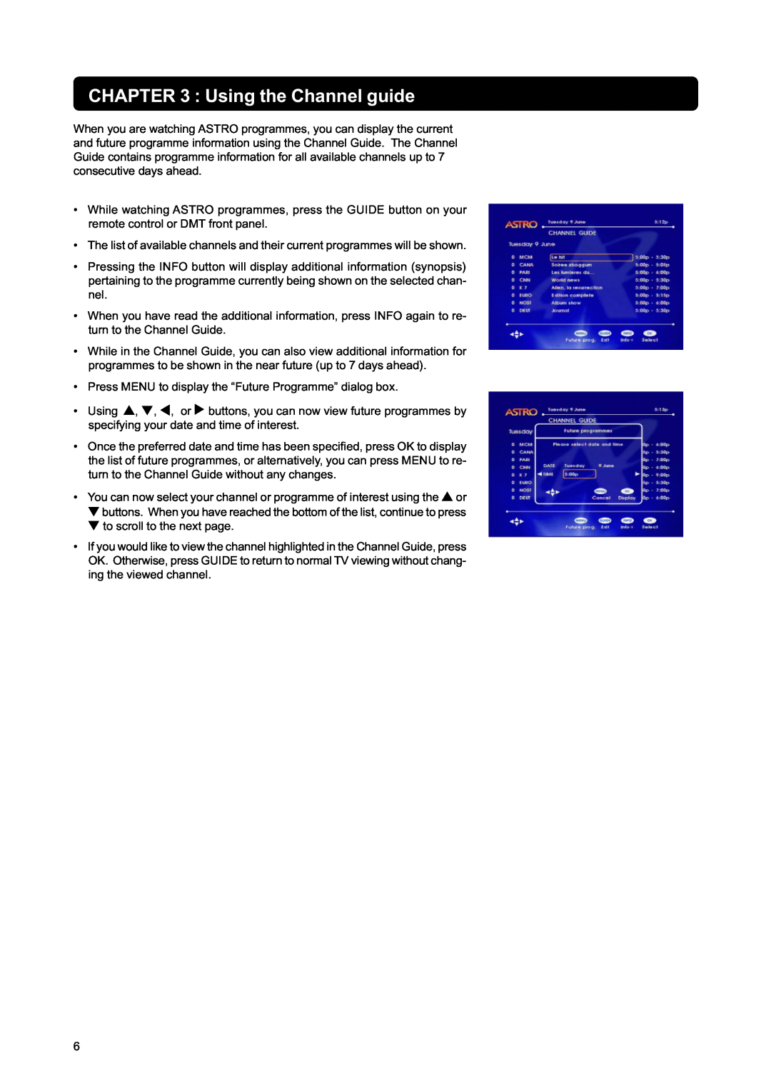 Nokia DIGITAL MULTIMEDIA TERMINAL owner manual Using the Channel guide 