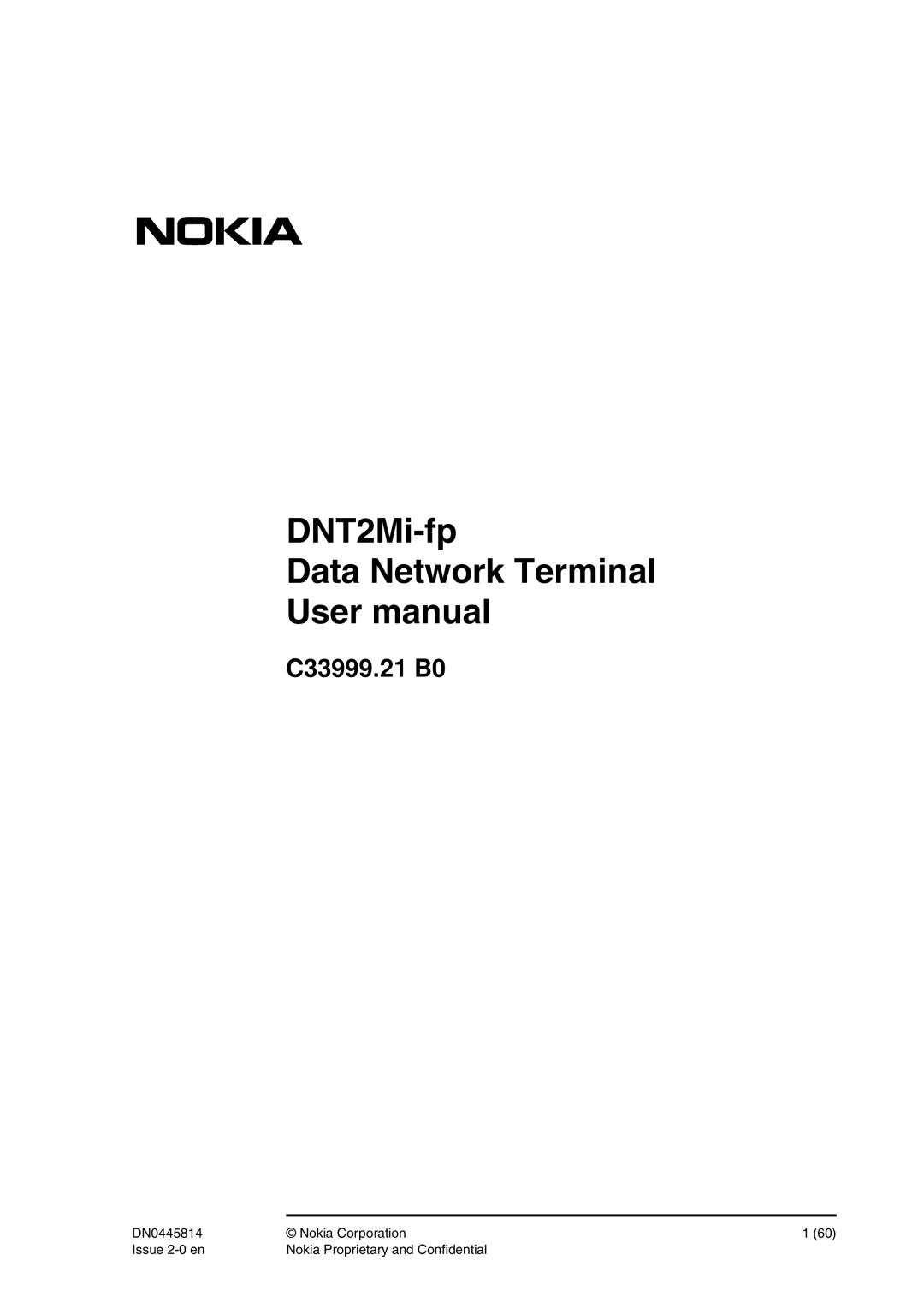 Nokia user manual DNT2Mi-fp Data Network Terminal 