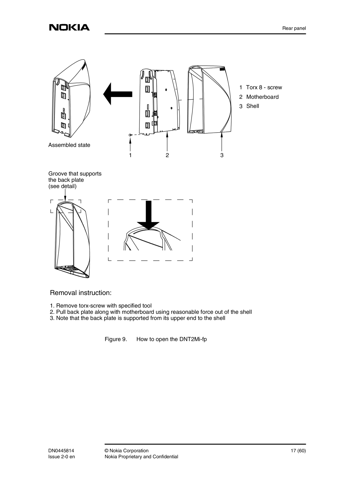 Nokia DNT2Mi-fp user manual Removal instruction 