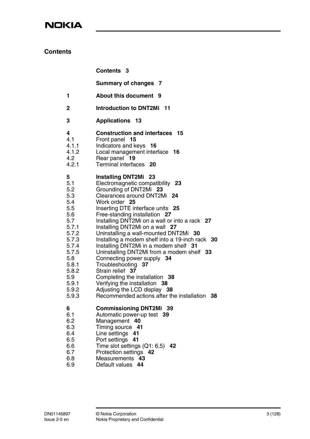 Nokia DNT2Mi sp/mp user manual Contents 