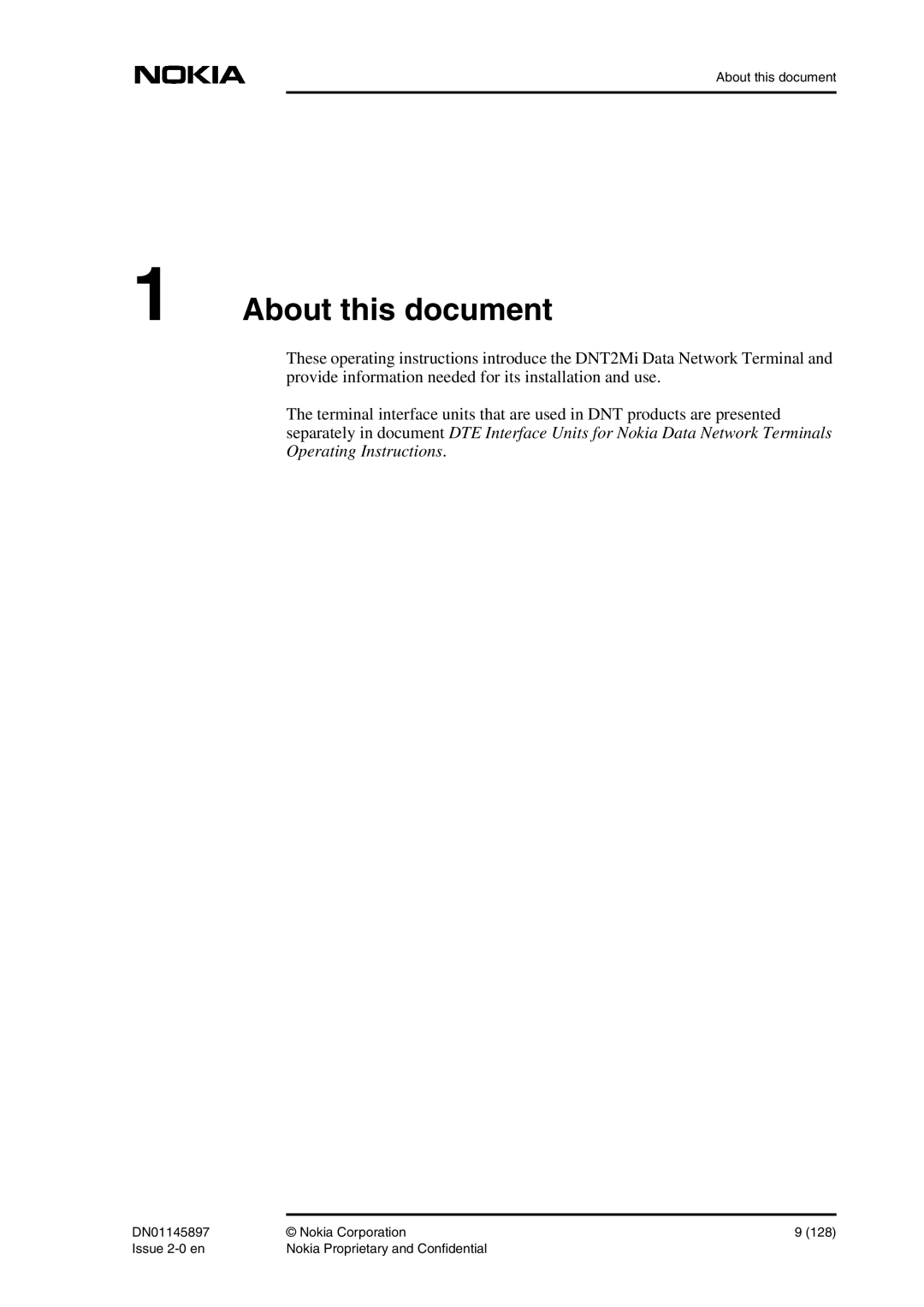 Nokia DNT2Mi sp/mp user manual About this document 