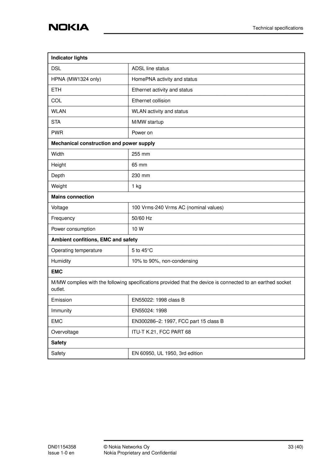 Nokia DSL Gateway High-Speed Internet Connection manual Emc 