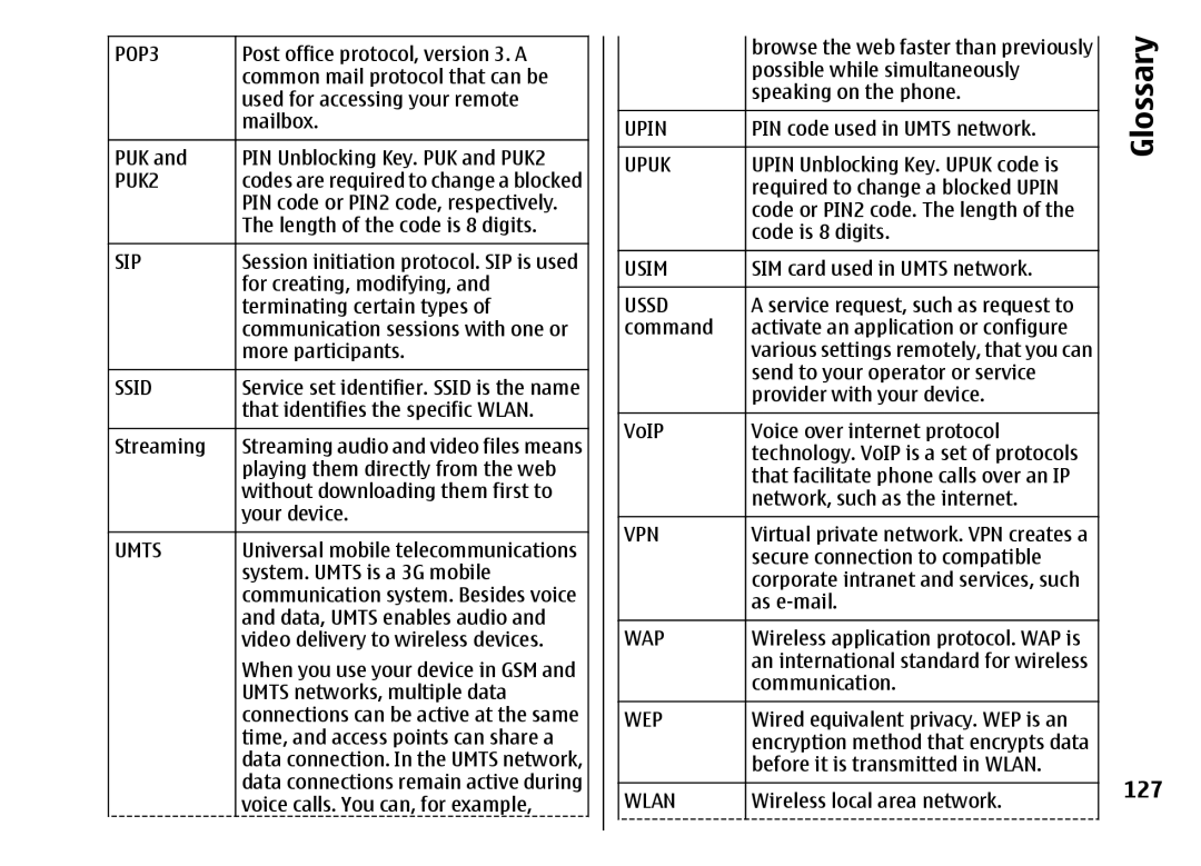 Nokia E51 manual 127 