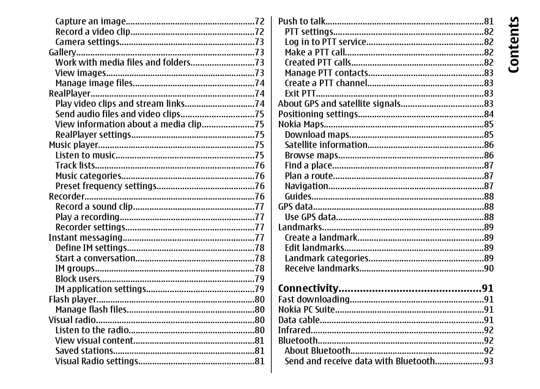 Nokia E51 manual Connectivity, View information about a media clip 