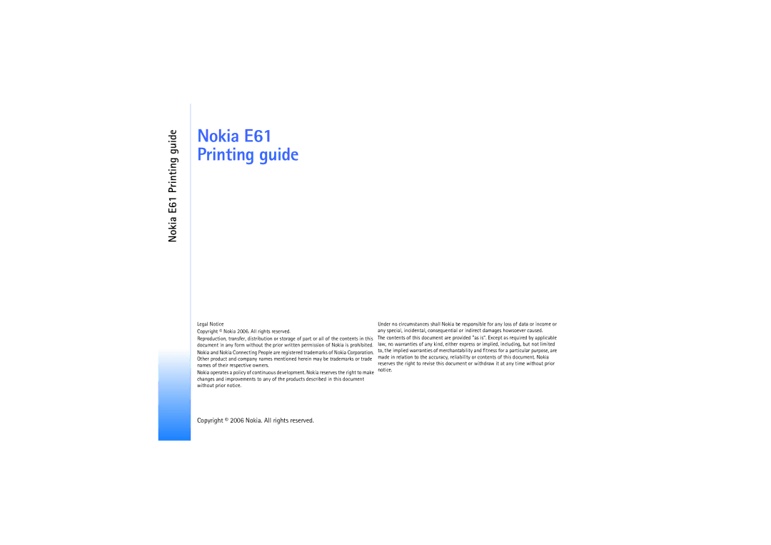 Nokia manual Nokia E61 Printing guide 