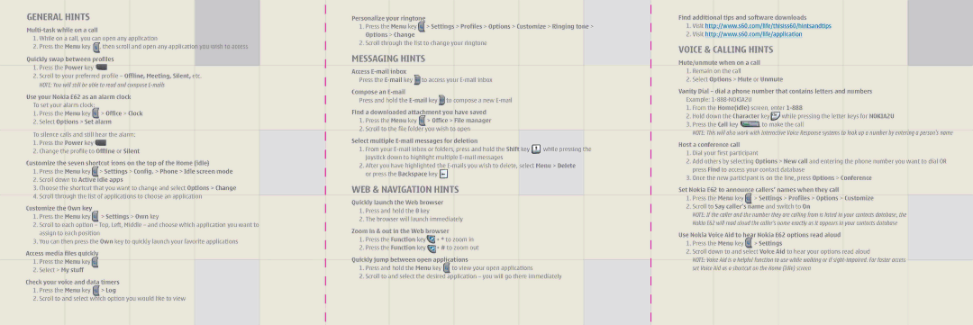 Nokia E62 Find additional tips and software downloads, Quickly swap between profiles, When on a call, Power key, Inbox 
