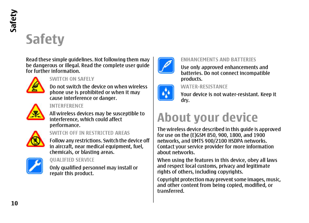 Nokia E66 manual Safety, About your device, Only qualified personnel may install or repair this product 