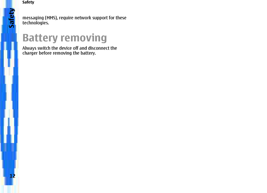 Nokia E66 manual Battery removing 