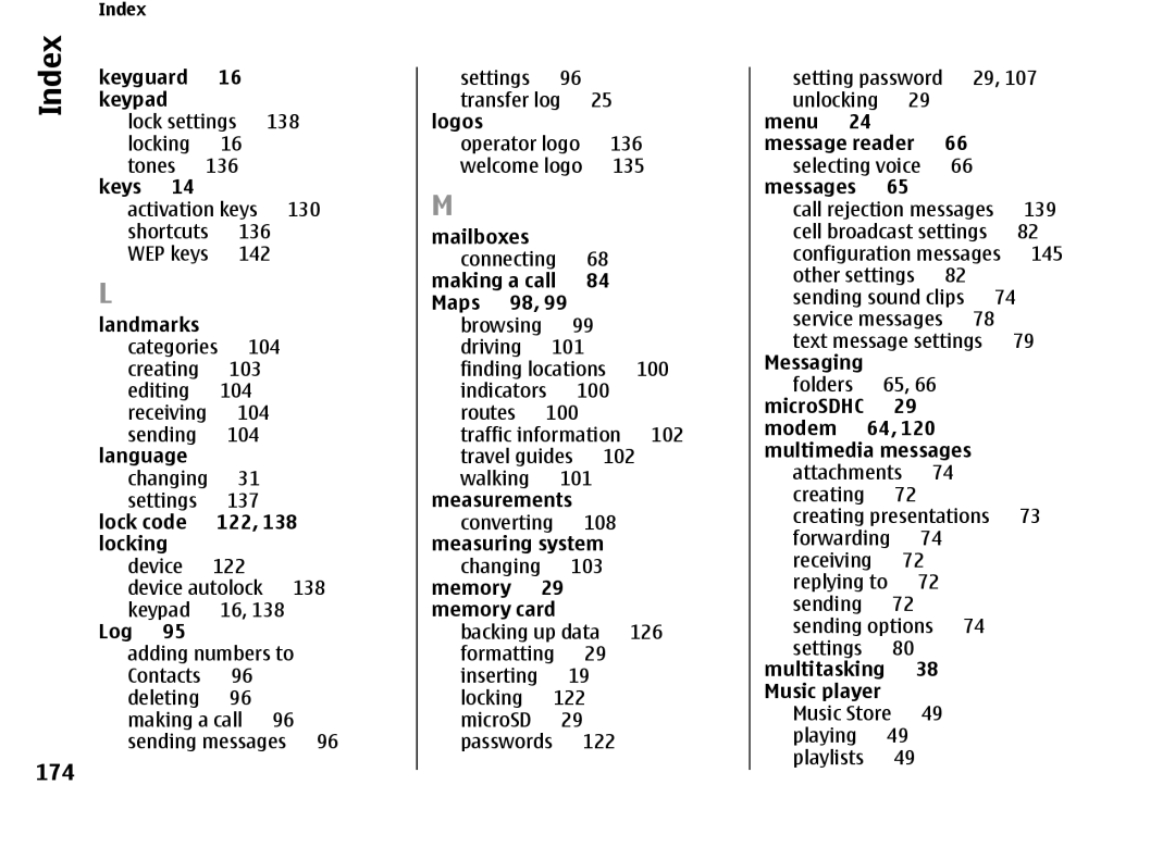 Nokia E66 manual 174 