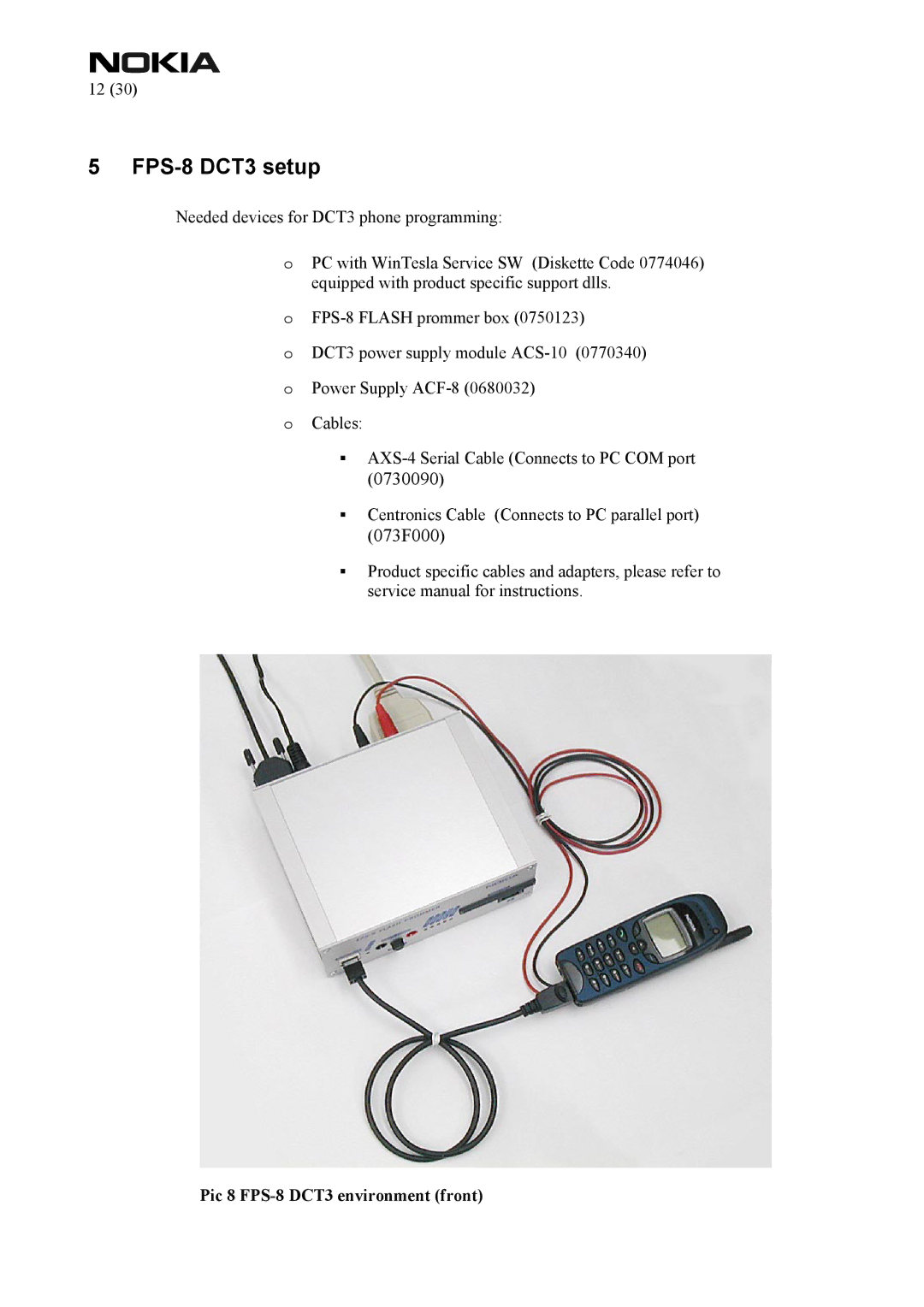 Nokia manual FPS-8 DCT3 setup, 073F000 