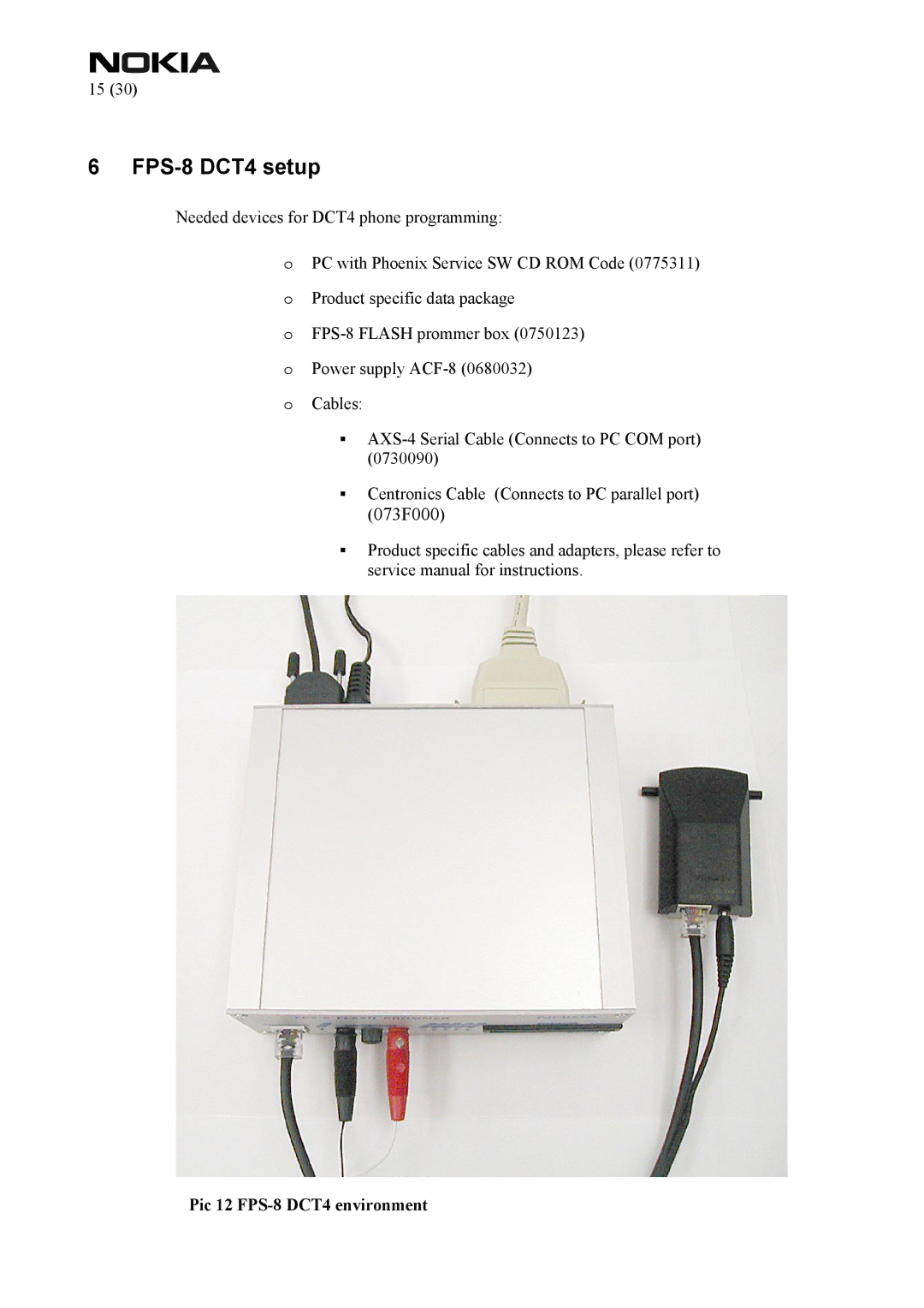 Nokia manual FPS-8 DCT4 setup 