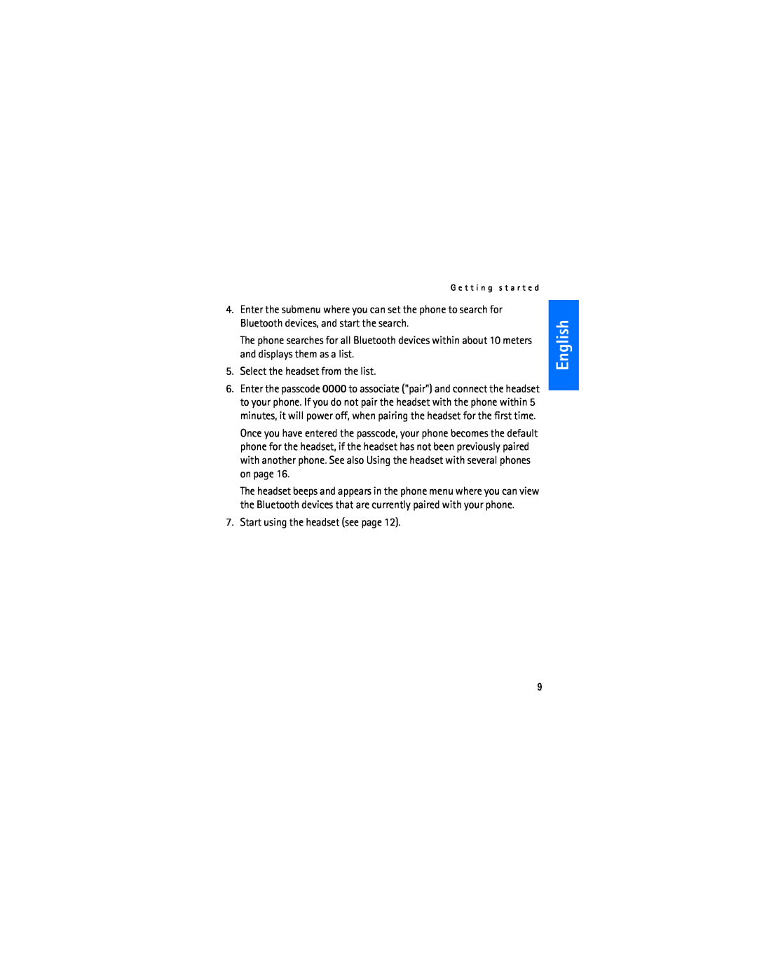 Nokia HDW-3 manual English, Select the headset from the list 
