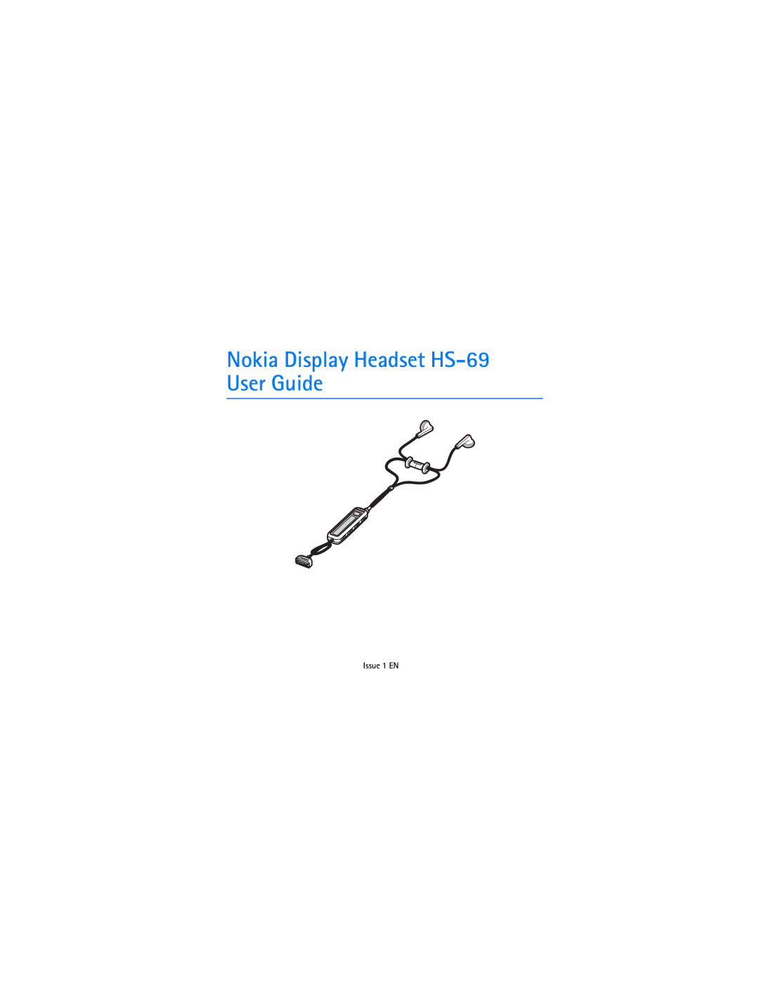 Nokia manual Nokia Display Headset HS-69 User Guide 