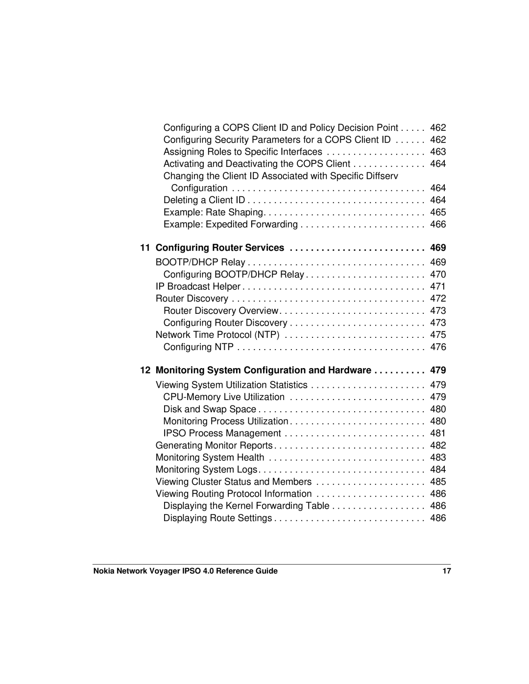 Nokia IPSO 4.0 manual Configuring Router Services, Monitoring System Configuration and Hardware 