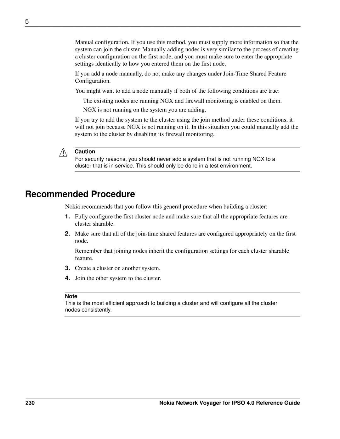 Nokia IPSO 4.0 manual Recommended Procedure, 230 