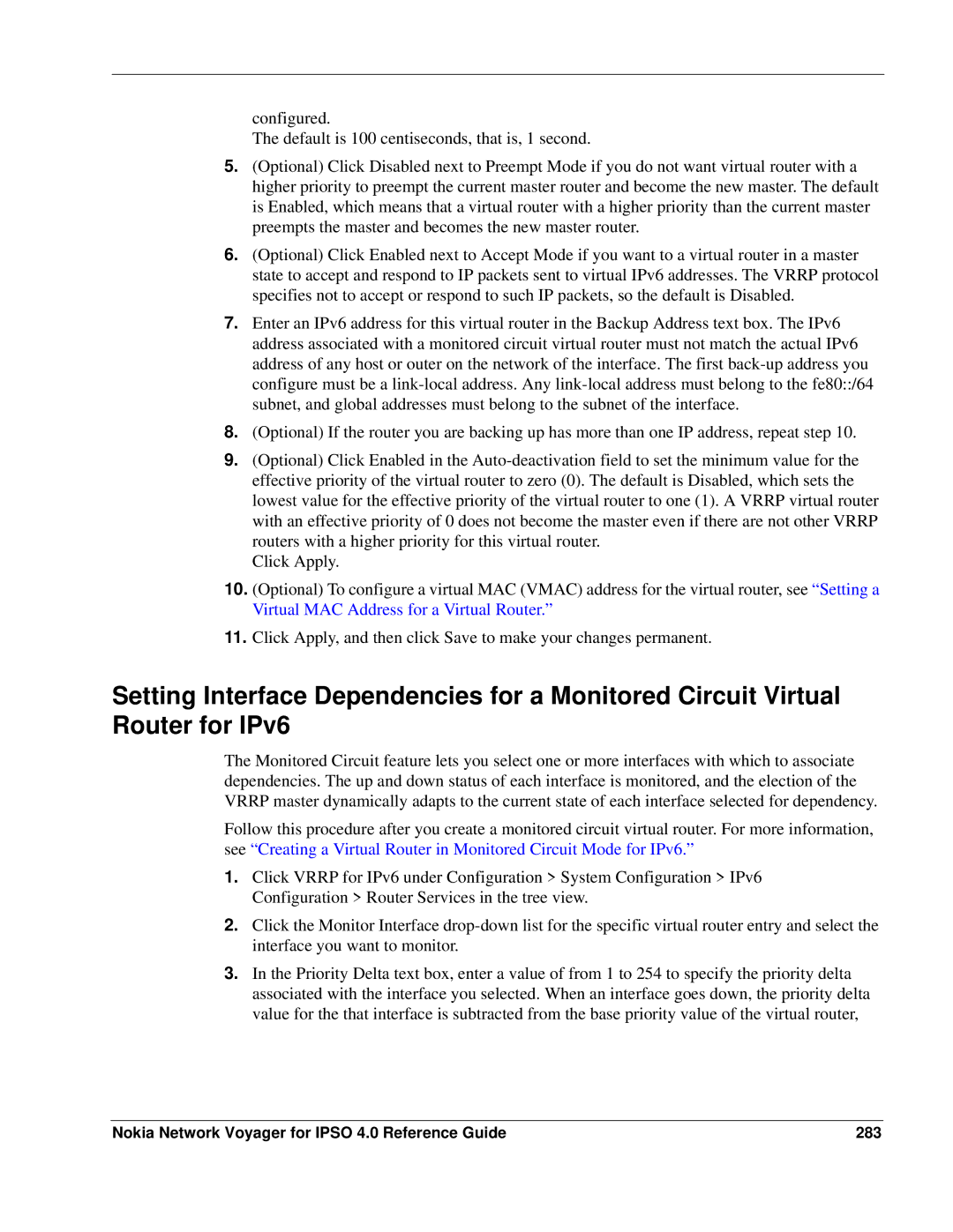 Nokia IPSO 4.0 manual Nokia Network Voyager for Ipso 4.0 Reference Guide 283 