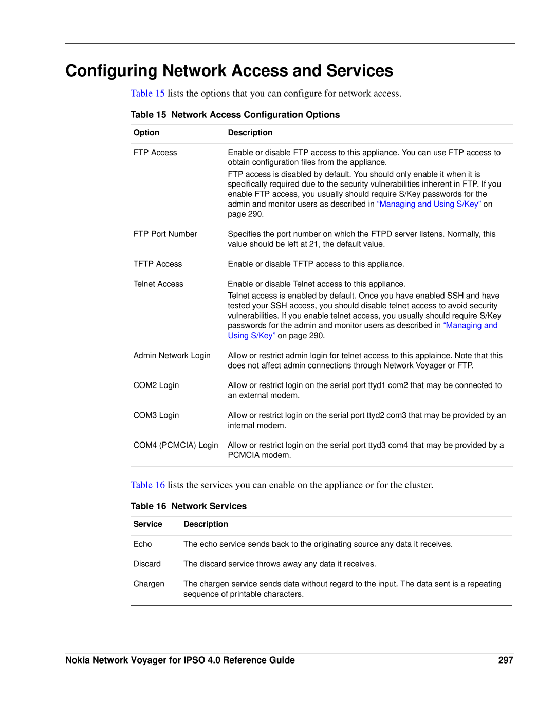 Nokia IPSO 4.0 manual Configuring Network Access and Services, Network Access Configuration Options, Network Services 