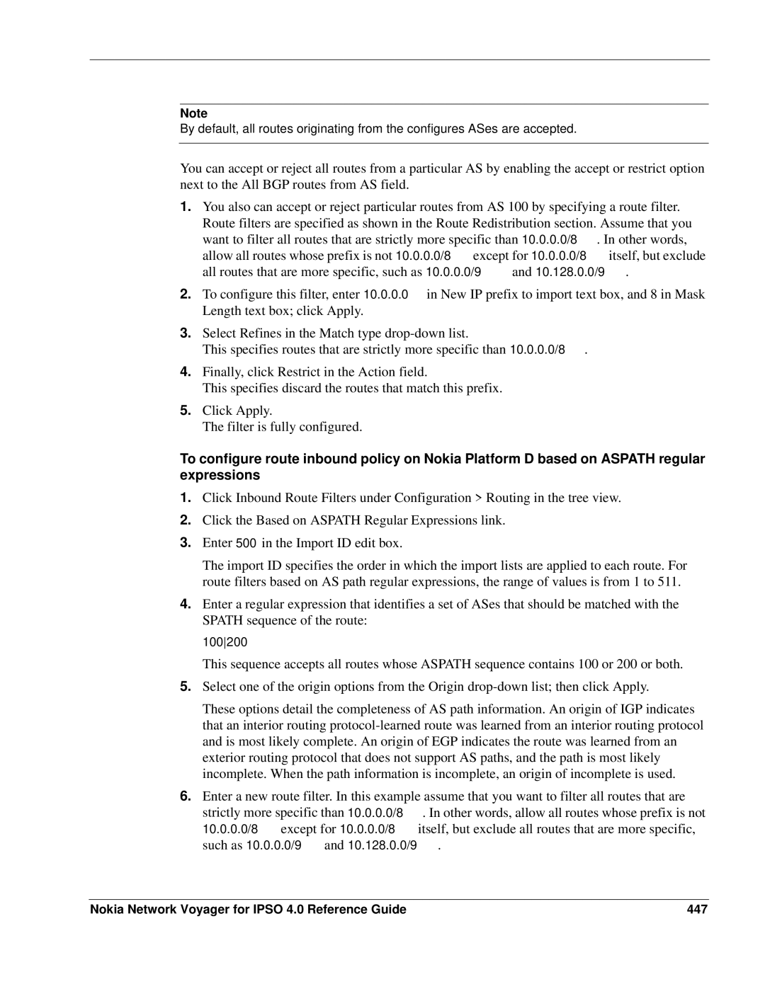 Nokia IPSO 4.0 manual Nokia Network Voyager for Ipso 4.0 Reference Guide 447 