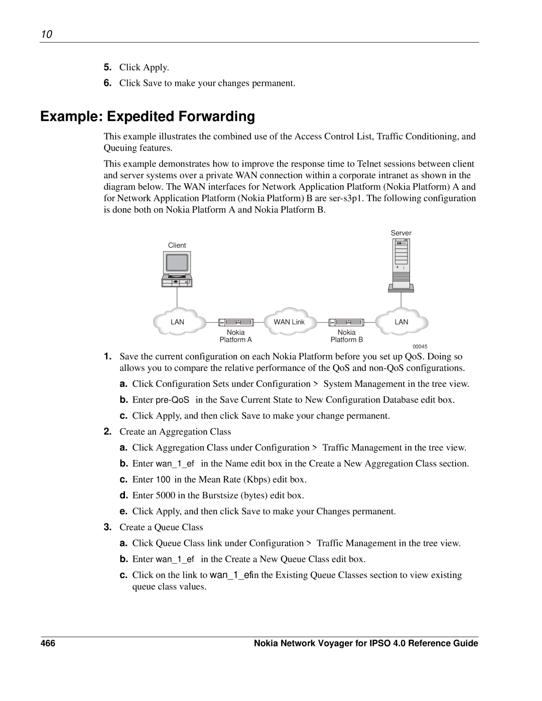 Nokia IPSO 4.0 manual Example Expedited Forwarding, 466 