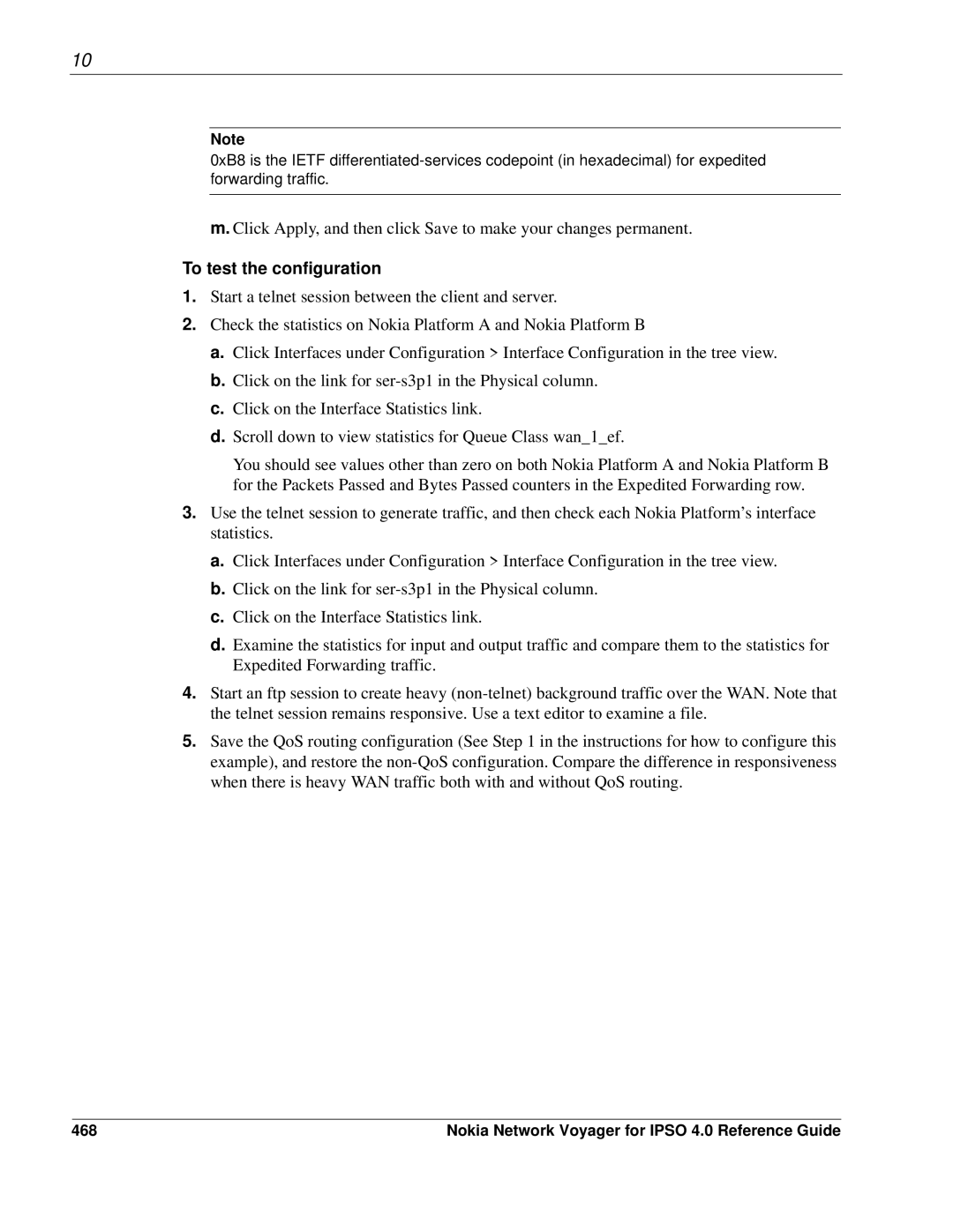 Nokia IPSO 4.0 manual To test the configuration, 468 