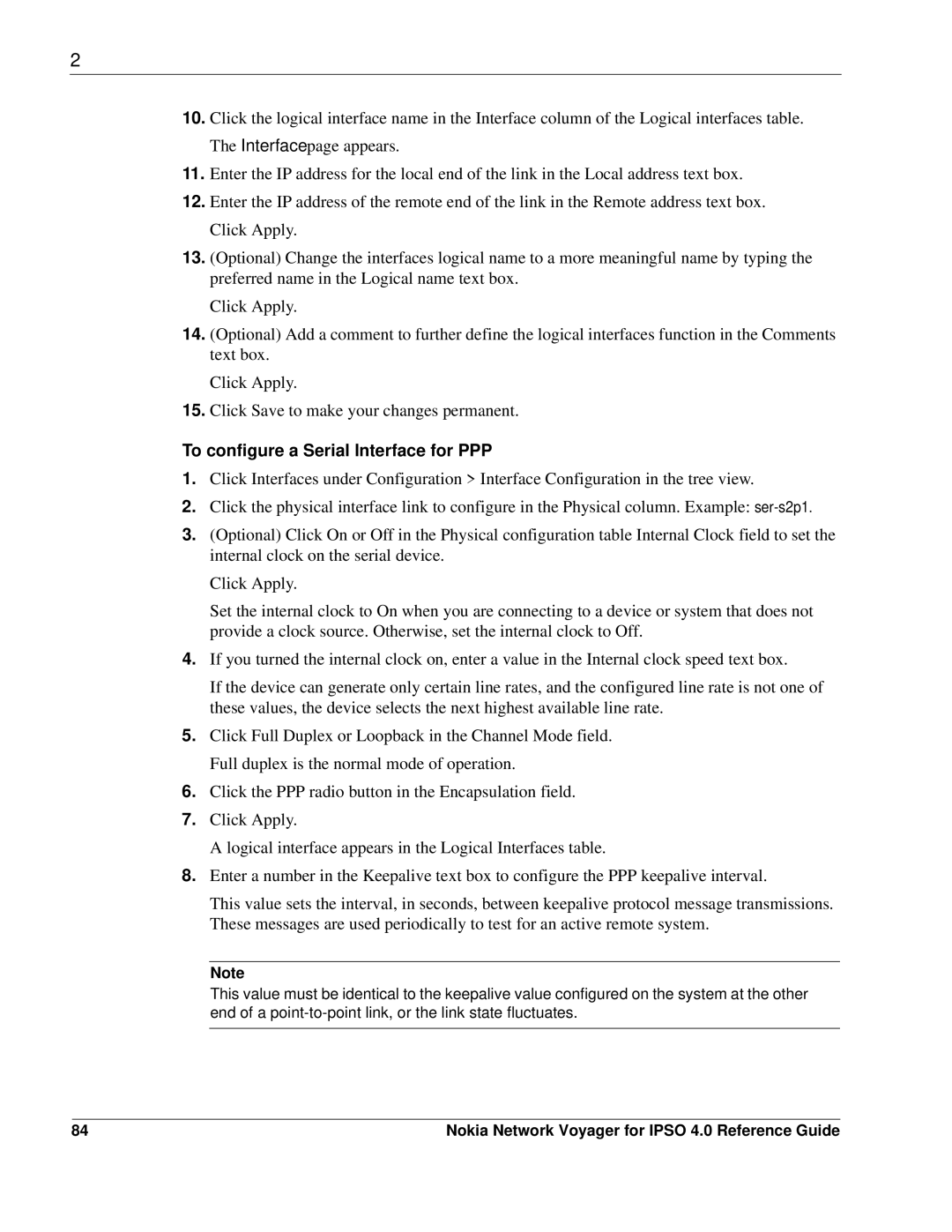 Nokia IPSO 4.0 manual To configure a Serial Interface for PPP 