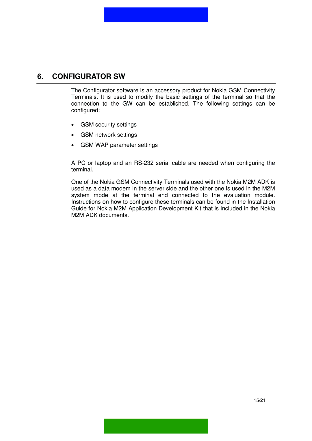 Nokia M2M PLATFORM manual Configurator SW 