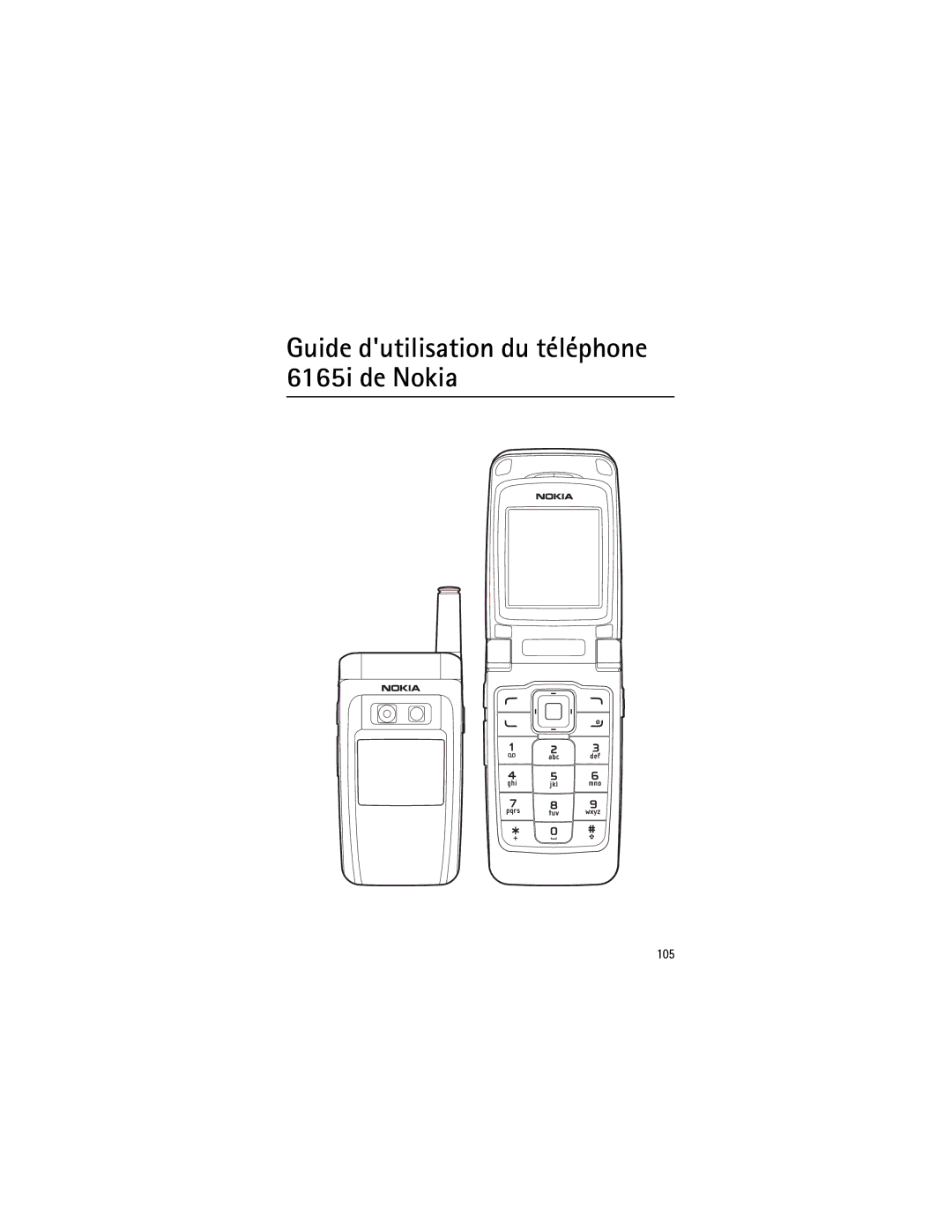 Nokia Mobile Phones manual Guide dutilisation du téléphone 6165i de Nokia, 105 