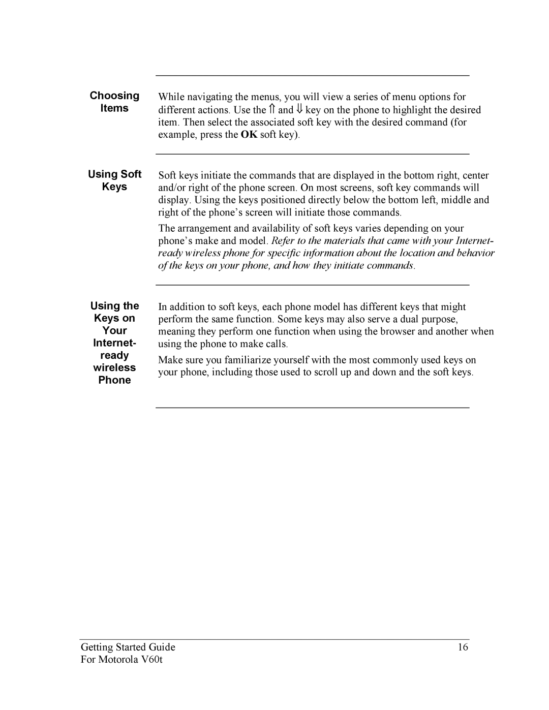 Nokia Motorola manual 