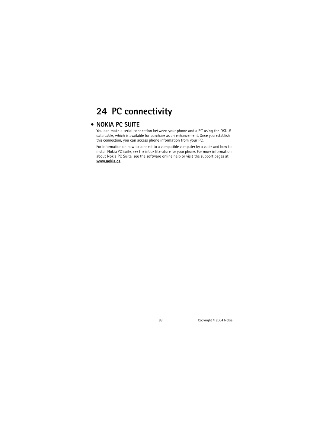 Nokia N-3120, N-3100 specifications PC connectivity, Nokia PC Suite 