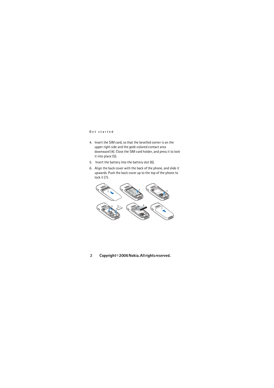 Nokia N2610 manual Copyright 2006 Nokia. All rights reserved 