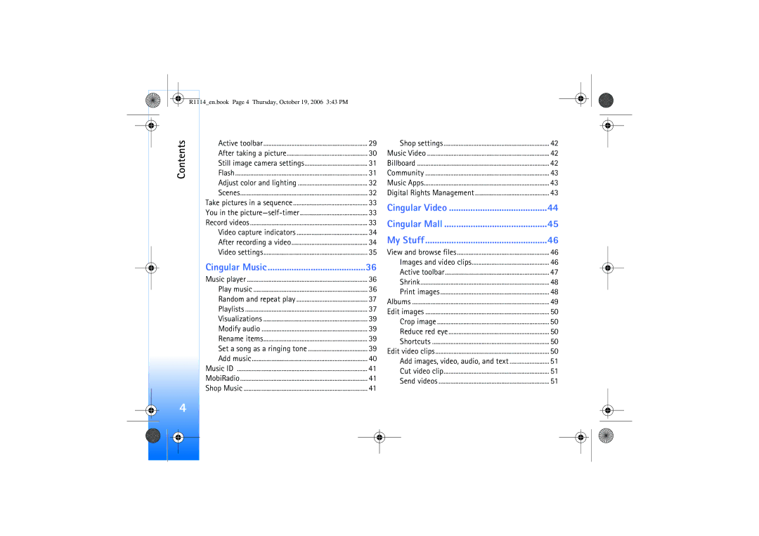 Nokia N75 manual Cingular Music 