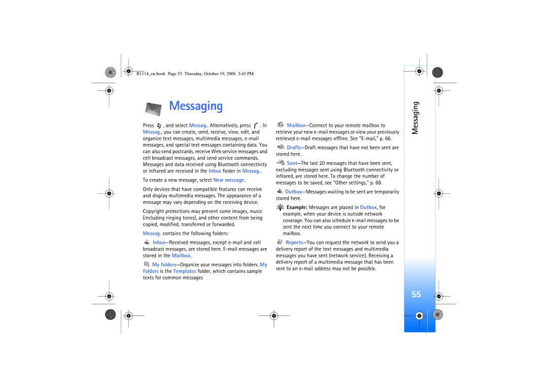 Nokia N75 manual Messaging, To create a new message, select New message 