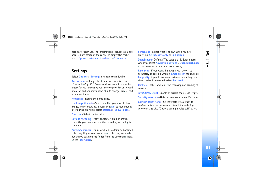 Nokia N75 manual Security warnings-Hide or show security notifications 