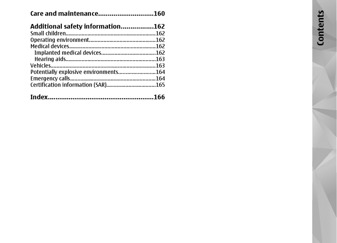 Nokia N82 manual Index 166 