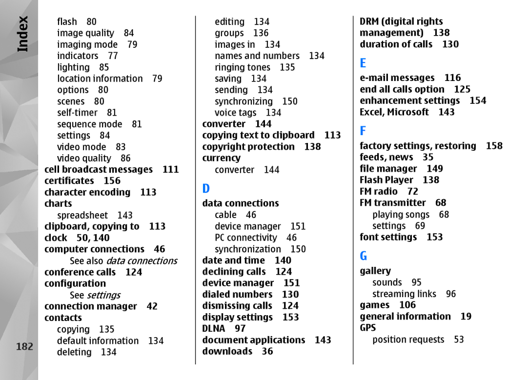 Nokia N85 manual 182, Dlna 