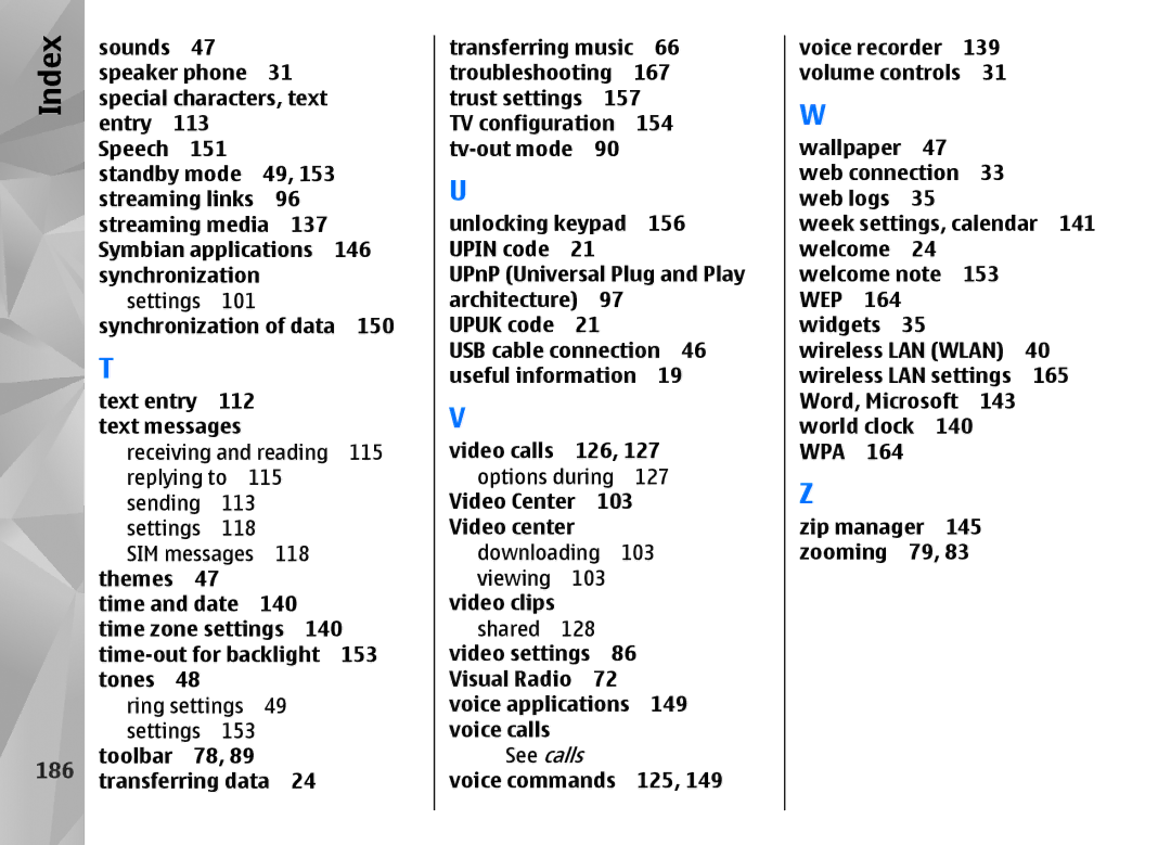 Nokia N85 manual 186, See calls 