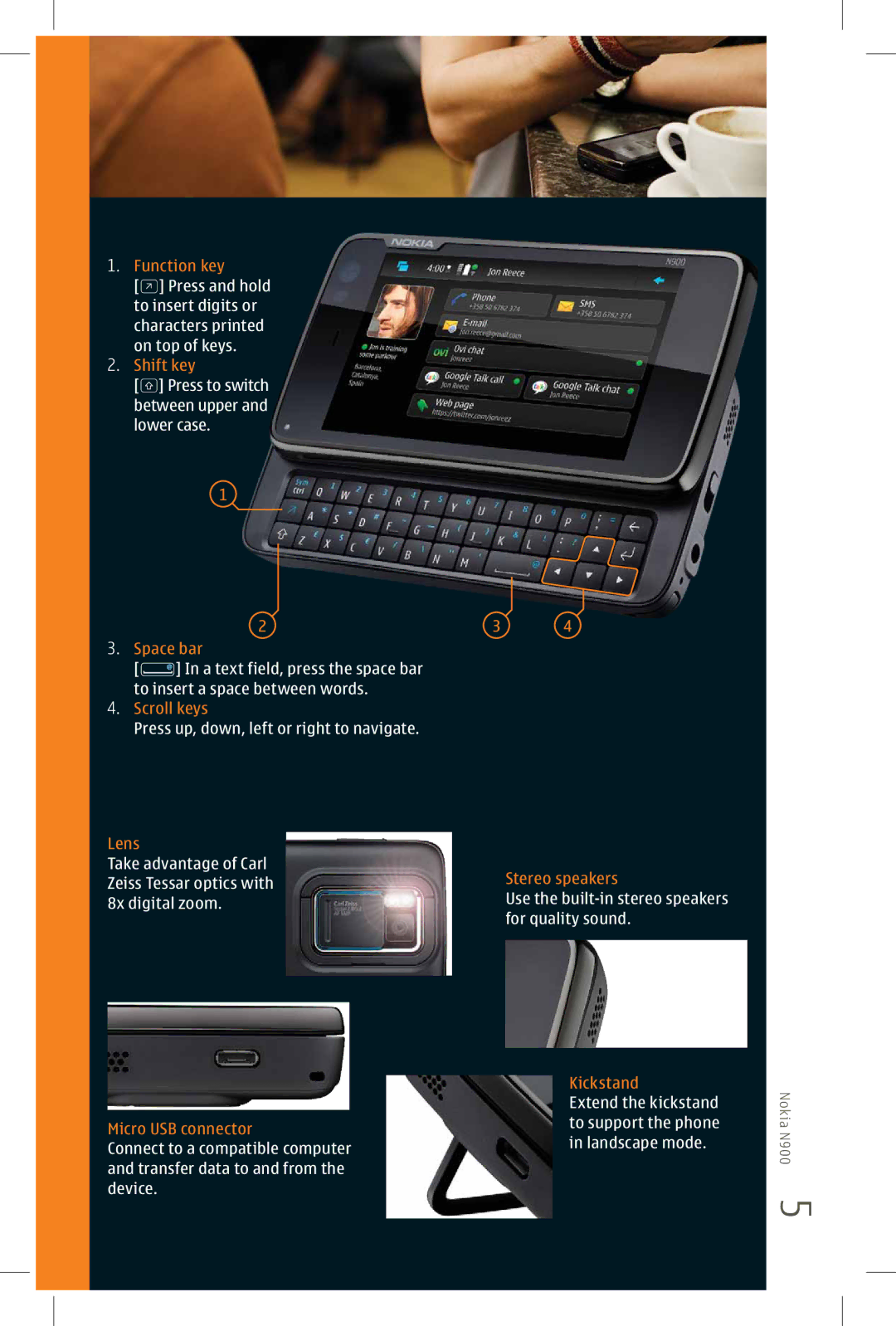 Nokia N900 manual Press to switch between upper and lower case 