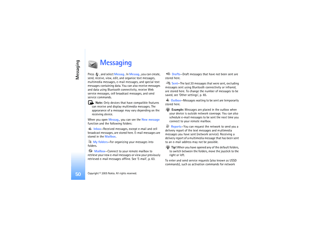 Nokia N91 manual Messaging 