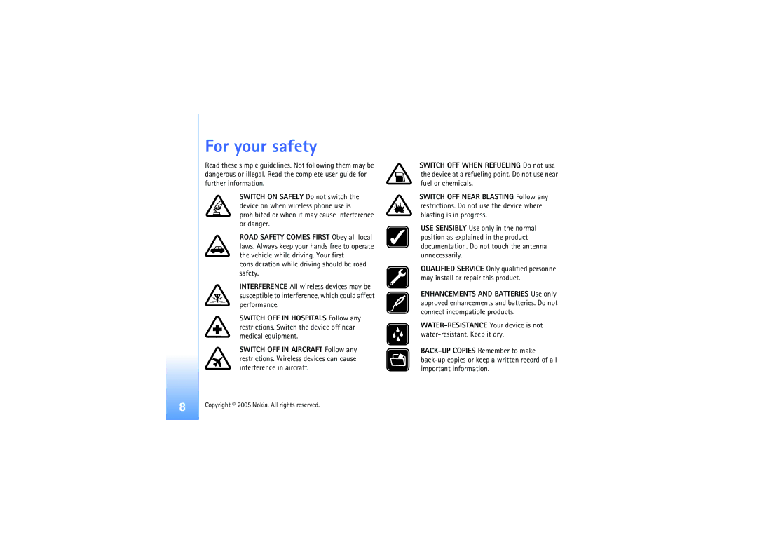 Nokia N91 manual For your safety 