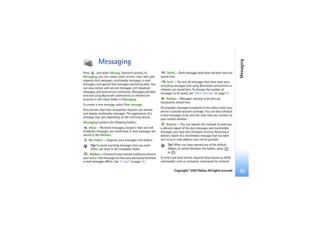 Nokia N92 manual Messaging, To create a new message, select New message 