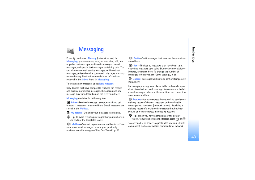 Nokia N92 manual Messaging, To create a new message, select New message 