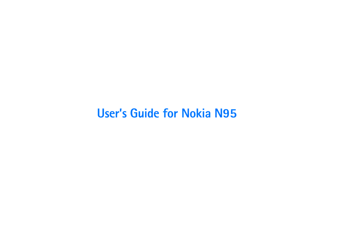 Nokia manual Nokia N95 8GB User Guide 