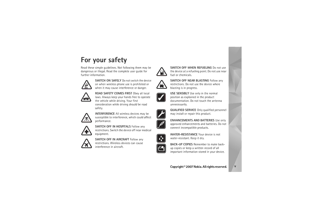 Nokia N95 manual For your safety 