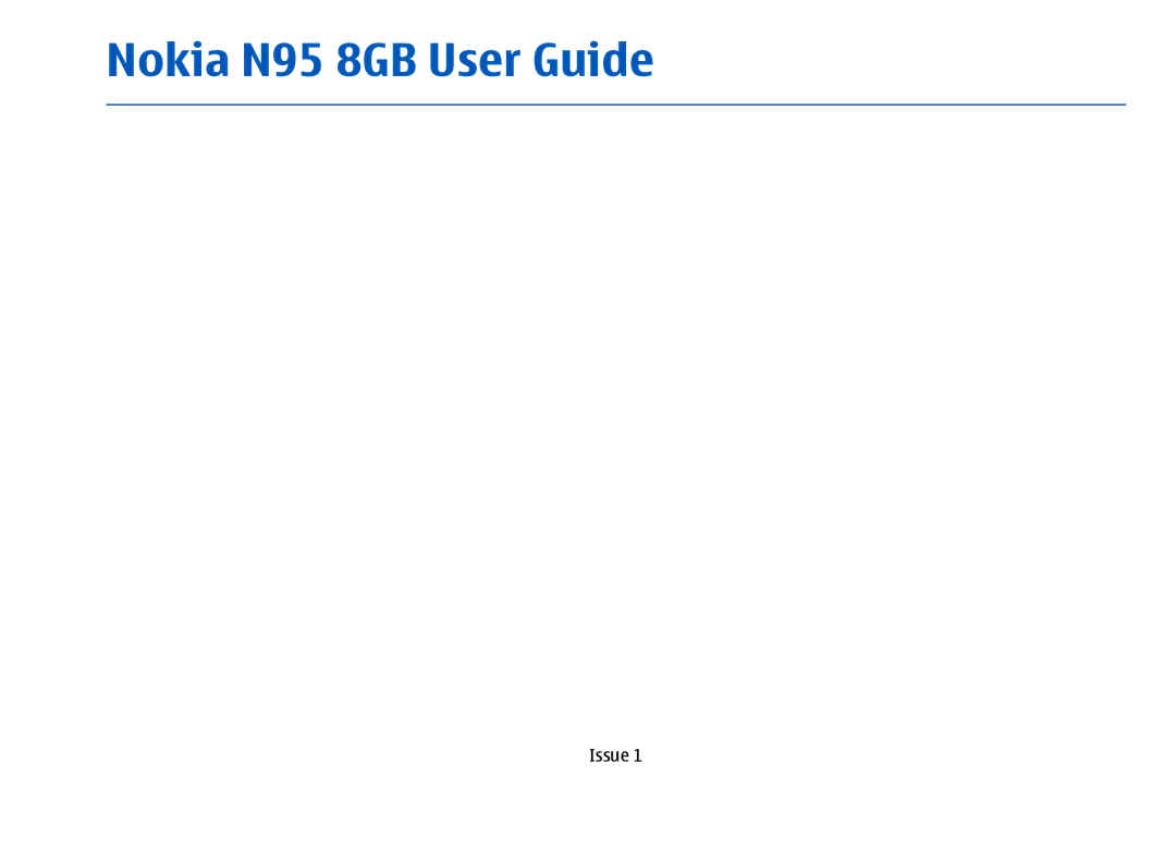 Nokia manual Nokia N95 8GB User Guide 