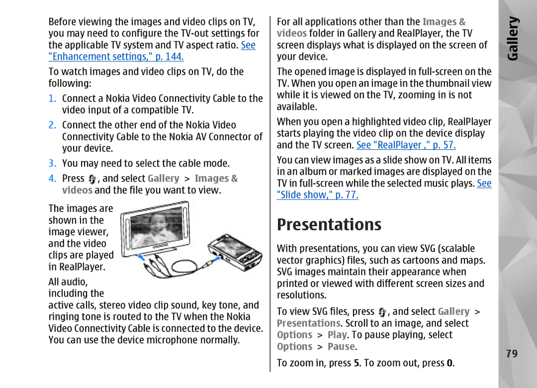 Nokia N95 manual Presentations 