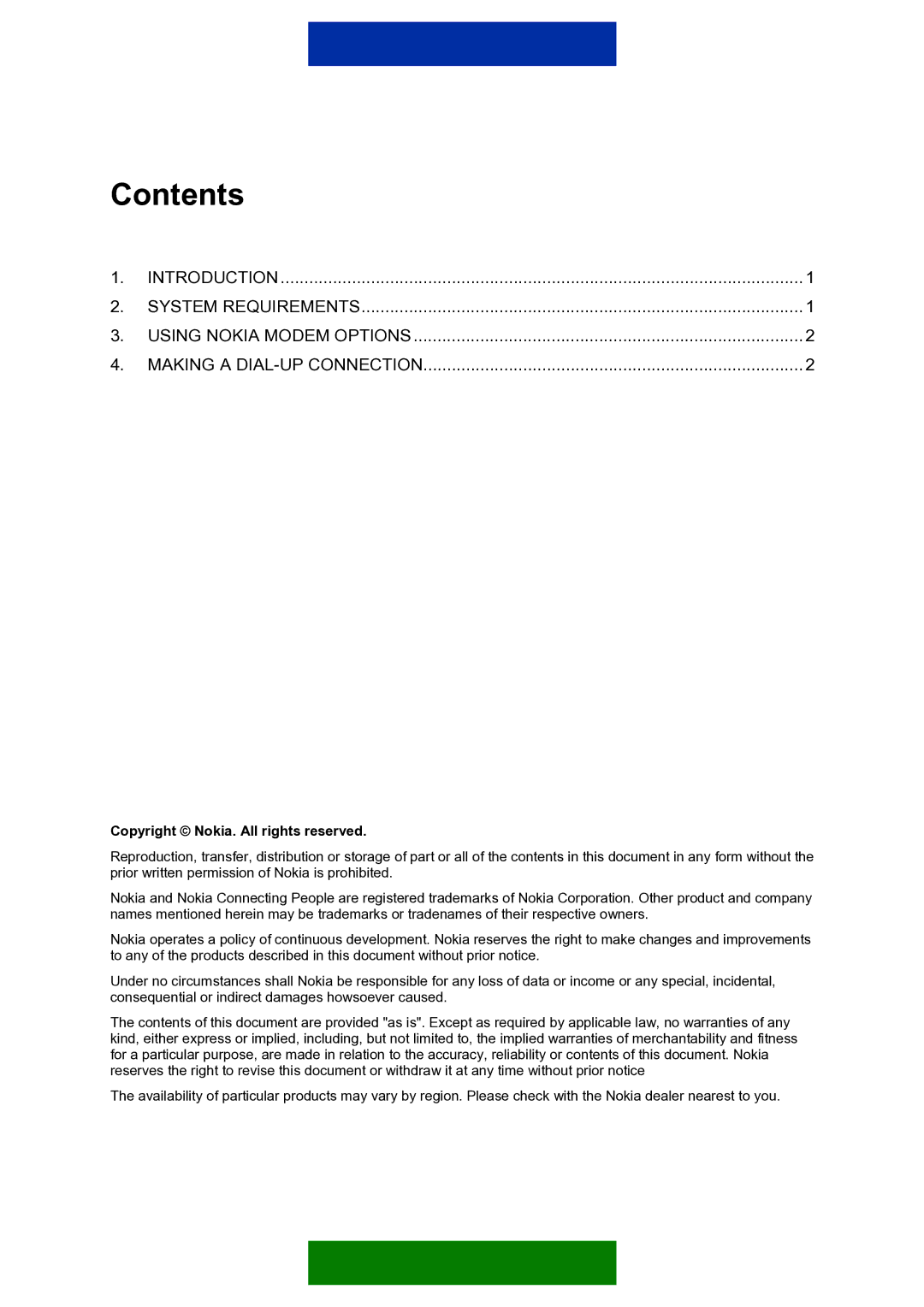 Nokia Nokia 6100 manual Contents 