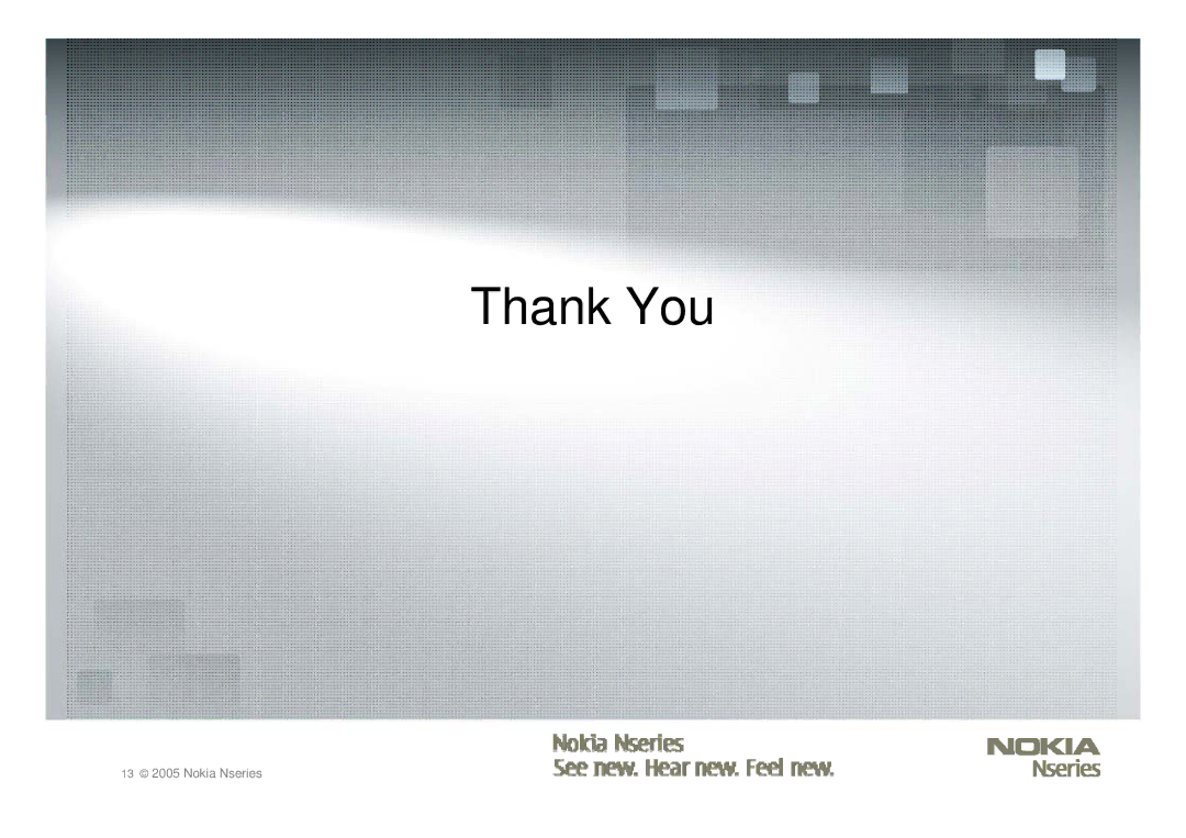 Nokia Nseries manual Thank You 