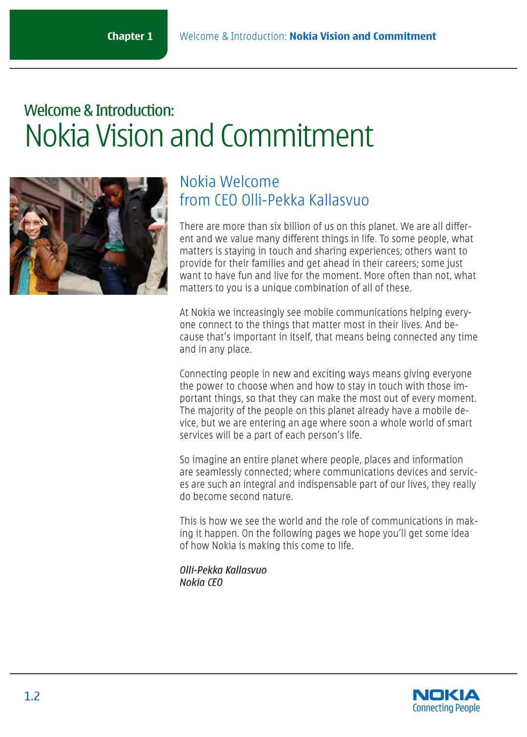 Nokia Nseries manual Nokia Vision and Commitment 